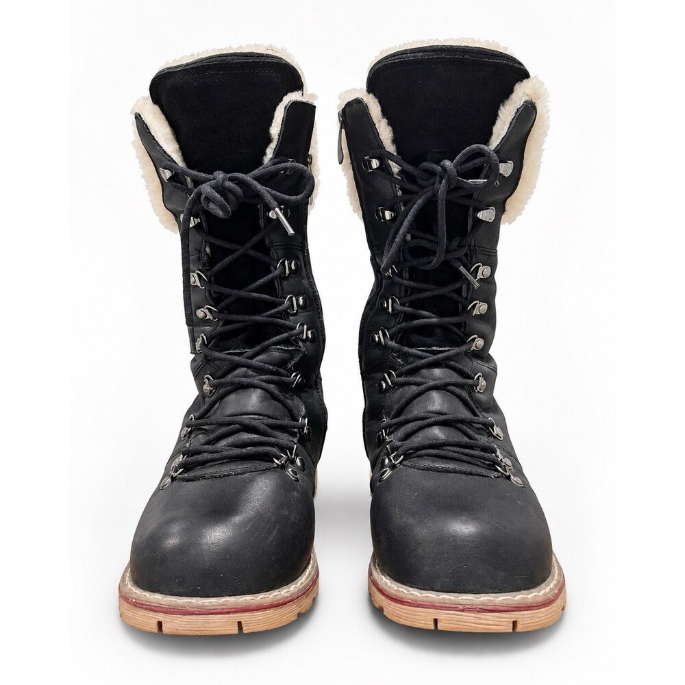 Royal Canadian Louise Waterproof Shearling Leather Snow Boots Women’s 8.5 Black - Picture 2 of 8